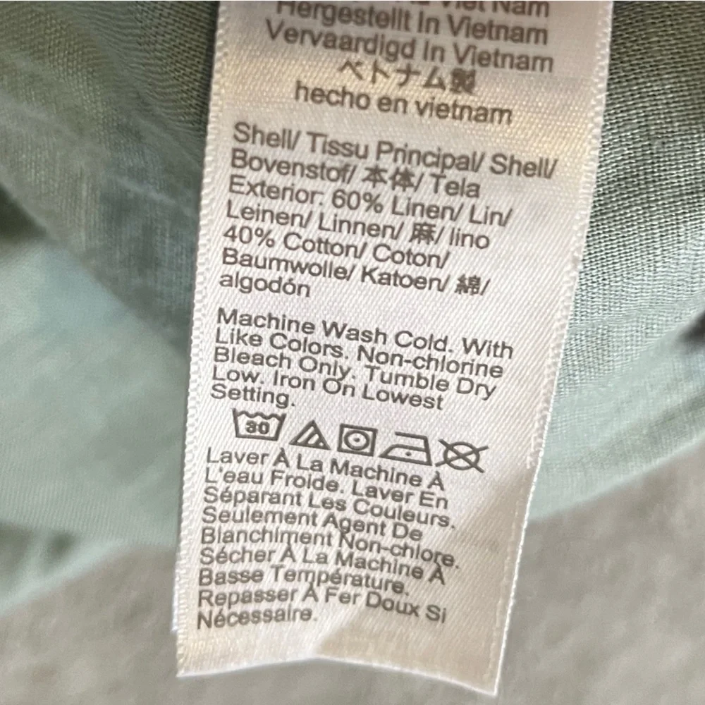 JCrew Sage Green Sleeveless Linen Top 2X - Picture 6 of 7